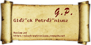 Glück Petróniusz névjegykártya